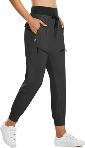 BALEAF - Pantalones deportivos ligeros y atléticos para mujer, de cintura alta y secado rápido, cinco bolsillos con cierre y protección FPU 50+,