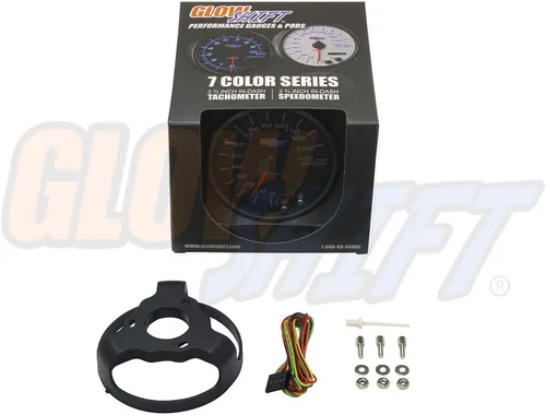 Vista 5 de Glowshift Tinted 7 Color 3 3/4 en Dash Velocímetro Gauge