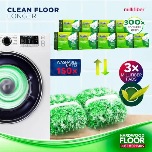 Vista 5 de Recarga de plumero para piso Millifiber 15x8 Pulgadas - Recarga de plumero resistente para mascotas compatible con todas las cabezas de mopa