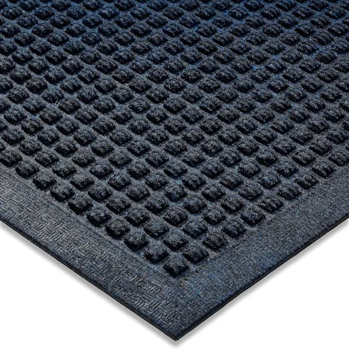 Ecomills Tapete de goma pequeño, 18 x 30 pulgadas, azul, absorbente para interiores y exteriores, resistente a las manchas, parte trasera de goma
