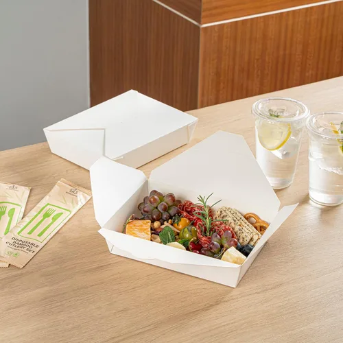 Vista 187 de Restaurantware Bio Tek - Cajas para llevar de 30 onzas, 200 loncheras para llevar, cierre de tabulación, resistentes al calor, desechables, de papel