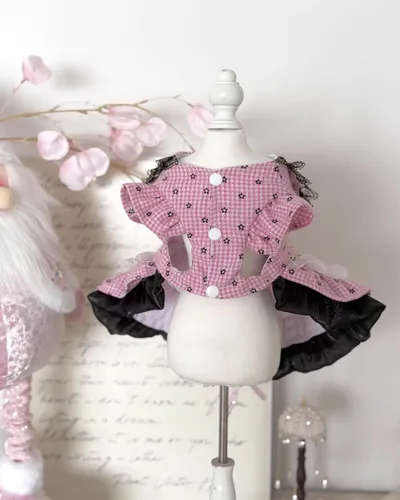 Vista 215 de Moda Vestido de Princesa de Encaje para Perro Cachorro Dulce para Perro EXTRAL Pequeño y Pequeño A-Negro XX-Pequeño