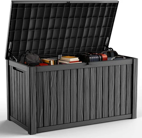 Vista 43 de DRATO Cajas de terraza, caja de almacenamiento al aire libre de 30 galones para cojín de patio, herramientas de jardín, impermeable y resistente a