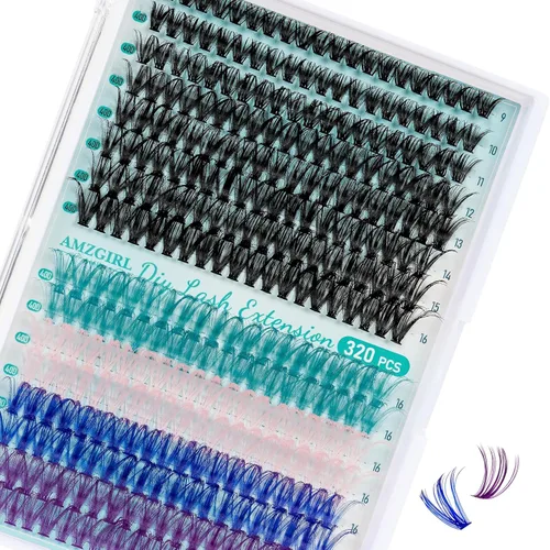 Vista 22 de Kit de racimos de pestañas 280 piezas, kit de extensión de pestañas 60D 80D, adhesivo y sello de pestañas impermeables, removedor de pestañas