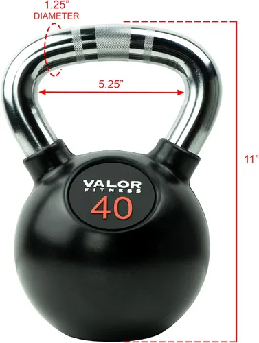 Vista 2 de Valor Fitness CKB-40 Pesa rusa cromada, 40 lb