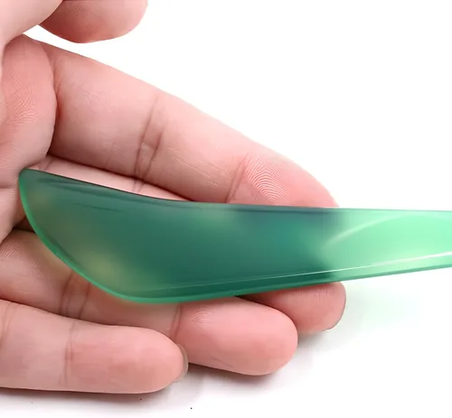 Vista 4 de Dtacke Verde 4.3 in/4.3 "Pulido Bruñidor Natural Ágata Cuchillo Oro Plata Joyería Mano Pulido Herramienta