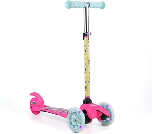 Vista 18 de Self Balancing Kick Scooter with Light Up Wheels, Extra Wide Deck, 3 Wheel Platform, Foot Activated Brake, 75 lbs Limit, Kids & Toddlers Girls or