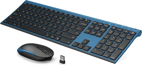 Vista 17 de Teclado y mouse inalámbricos, Vssoplor 2.4GHz recargables, combo compacto silencioso de tamaño completo con receptor Nano USB para Windows, laptop
