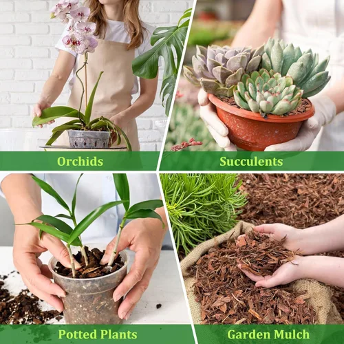 Vista 6 de Legigo Corteza orgánica para macetas de orquídeas de 4 cuartos de galón - Mezcla natural para macetas de corteza de orquídea, astillas de madera