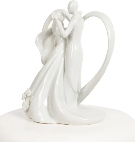 Vista 5 de Wedding Collectibles Decoración para pastel de boda con forma de corazón bailarín estilizado