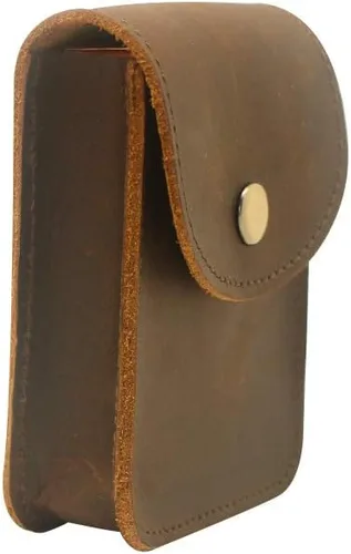 Vista 4 de boshiho Funda de naipes de cuero genuino doble para magos y jugadores de póquer, viajes de vacaciones de campamento Doble cubierta