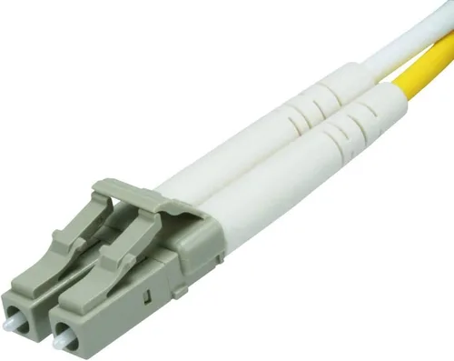Vista 2 de Monoprice Cable de fibra óptica - LC a LC, OM3, tipo 50/125, modo múltiple, 10 Gb, dúplex, diámetro del cable de 0.079 in, 3.3 ft, aguamarina