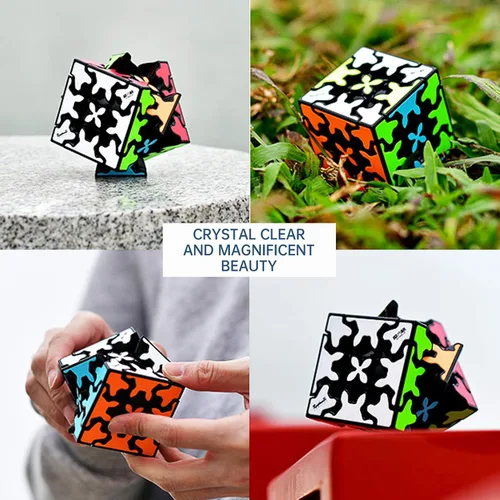 Vista 3 de Cubo de engranajes 3x3 con estructura de engranajes tridimensional, diseño de azulejos incrustados, cubo mágico 3x3x3, rompecabezas y juguetes