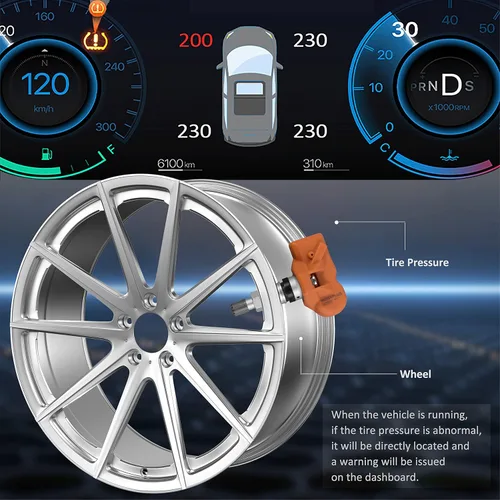 Vista 4 de MOSTPLUS 4 unids TPMS Sistema de Monitoreo de Presión de Neumáticos Sensor 433MHz Compatible con BMW X3 X5 Z4 Mini 36106790054 36106856227