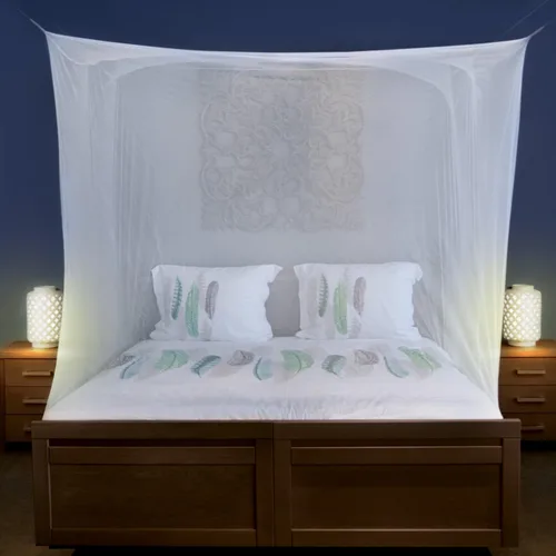 Vista 11 de Mosquitera negra para camas individuales a king size – 2 aberturas laterales y 6 bucles para colgar – Forma rectangular decorativa para el hogar