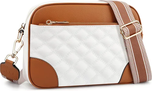 FYY Bolsos cruzados pequeños para mujer, acolchados de cuero vegano, bolsos cruzados para mujer, de viaje, con correa ajustable para el hombro