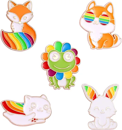 Cute Animal Enamel Brooch Pins for Women Men,Butterfly Frog Bee Cat Enamel Pins for Jackets Backpacks Cartoon Enamel BroochesBadges Jewelry