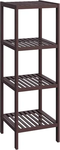 SONGMICS Estantería de almacenamiento de bambú, estantería de 4 niveles, multifuncional, en la entrada, baño, sala de estar, balcón, cocina, 13 x 13