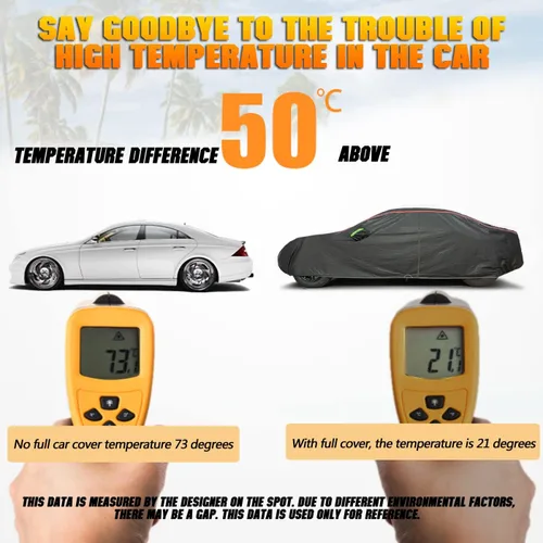 Vista 3 de Funda de Coche Transpirable de Nuevo Material, Funda Impermeable para Coche, Puertas con Candados y Cremalleras, Protección UV Impermeable