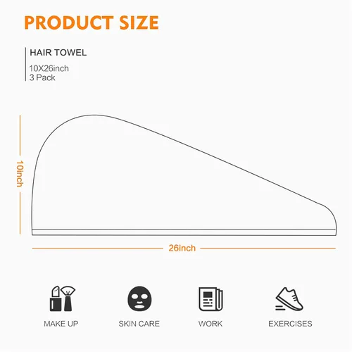 Vista 7 de KinHwa Toalla de pelo de secado rápido para mujer, toalla de secado de cabello súper absorbente para cabello rizado, largo y grueso