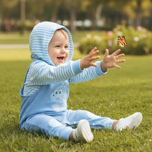 Vista 140 de Conjunto de ropa de otoño e invierno para bebé y niño, sudadera larga con capucha y pantalones para niños pequeños, 6, 12, 18, 24 meses, 2T Adorable