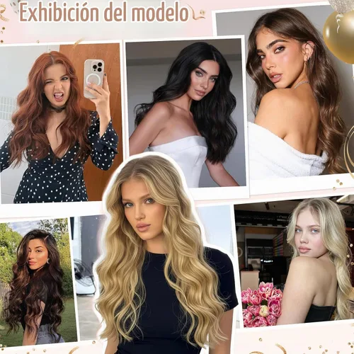 Vista 3 de Fliace Clip in Hair Extensions, 6 PCS Natural & Blends Well Hair Extensions, Long Wavy Hairpieces(20inch, 6pcs, Light Blonde)