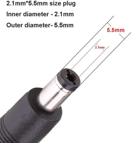 Vista 2 de Cable de extensión de adaptador de corriente de 12 V CC de 6 pies 0.083 in × 0.217 in macho a hembra para cámaras IP de vigilancia de seguridad