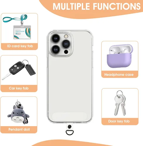 Vista 5 de simarro 6 piezas de cordón para teléfono con 6 anillos de resorte de metal, correa universal para teléfono, conector multifuncional para teléfono