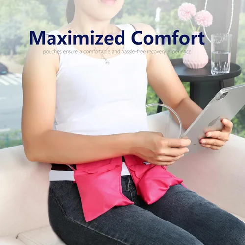 Vista 5 de Bolsa de drenaje para mastectomía y soporte de ducha Confort ajustable (rosa)