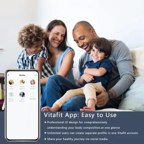 Vista 6 de Vitafit Báscula de baño digital inteligente antideslizante para peso corporal, alta precisión garantizada por un profesional de pesaje desde 2001