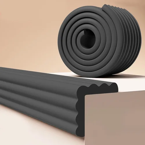 Vista 11 de Protectores de bordes y esquinas de bebé, protector de muebles de espuma suave, tira para parachoques de mesa, 3.15 pulgadas x 6.56 pies, marrón