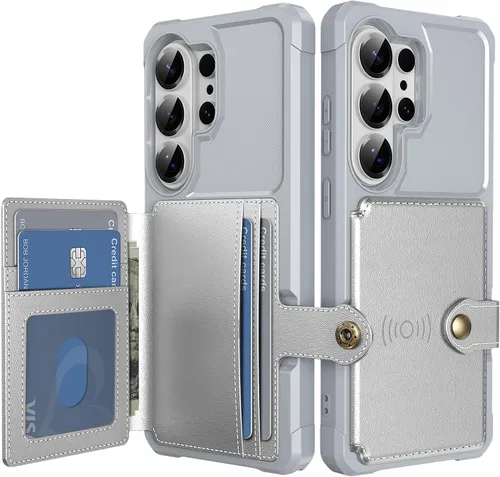 Vista 45 de Funda para Samsung Galaxy S23 Ultra con Portarjetas, Compatible con Soporte Magnético para Automóvil, Resistente a los Golpes de Servicio Pesado