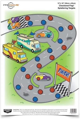 Vista 4 de Birchwood Casey Pregame 12" x 18" Objetivos de tiro para juegos - Objetivos de salpicadura instantánea altamente visibles - para uso con todas