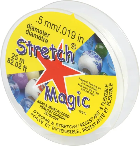 Vista 11 de Stretch Magic Cordón elástico para cuentas – Color negro, 0.020 in de diámetro, 32.8 ft (32 pies) – Cuerda fácil de anudar, fuerte y elástica