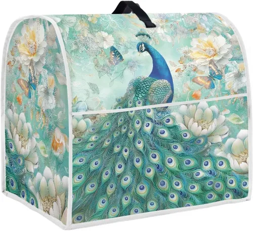 Vista 9 de Talayituse Beach Turtle Starfish Print Stand Mixer Cover for 4.5-5 Quarts Kitchen Aid, Washable Mixer Dust Cover with Handle and Pocket Kitchen