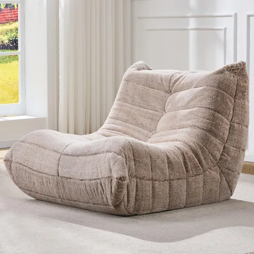 Vista 27 de Hobestluk Puf de espuma viscoelástica, puf grande con relleno, sofá perezoso para sala de estar, dormitorio, sala