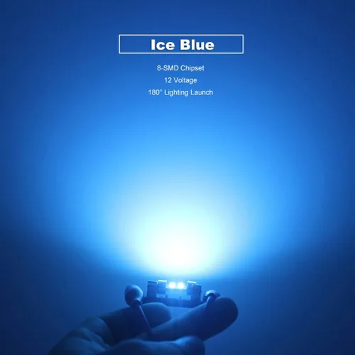 Vista 6 de Festoon DE3175 3175 6428 - Bombillas LED de color azul hielo extra brillantes para luces interiores de automóvil, matrícula, mapa, domo, puerta