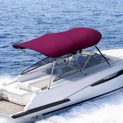 Vista 16 de KING BIRD Toldo Superior de Barco Bimini de 3-4 Arcos Protección Solar Toldo de Barco Impermeable Marco de Aluminio Inoxidable de 1 Pulgada 46