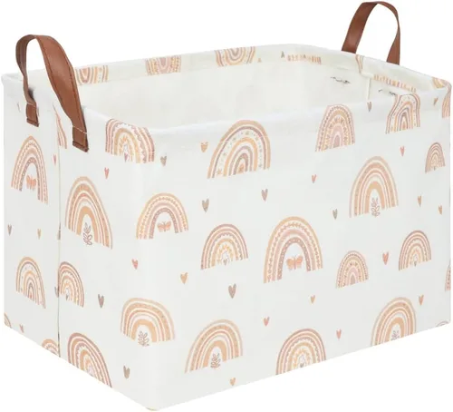 Vista 25 de FXOLCSHE - Canasta rectangular rosa de alpaca, canasta de lavandería impermeable plegable para guardería, canasta de juguetes para habitación