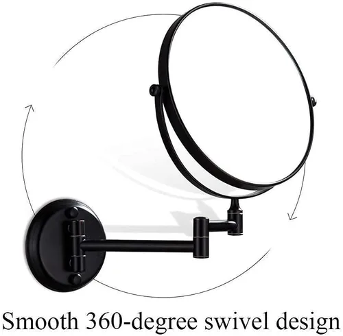 Vista 2 de ZADIKO Espejo de maquillaje montado en la pared de 8 pulgadas, aumento 1X/10X, doble cara, giratorio 360, extensible para afeitar, espejo cosmético