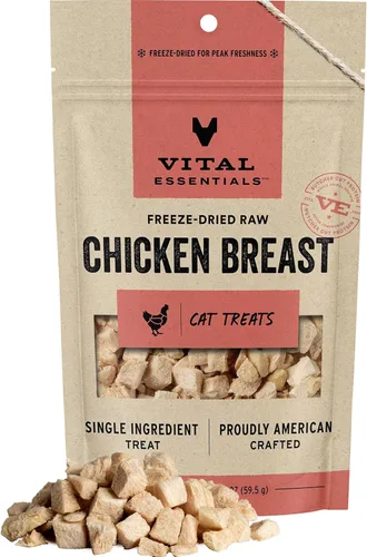Vista 14 de Vital Essentials - Golosinas liofilizadas crudas de un solo ingrediente para gatos, hígado de pato, 0.9 oz