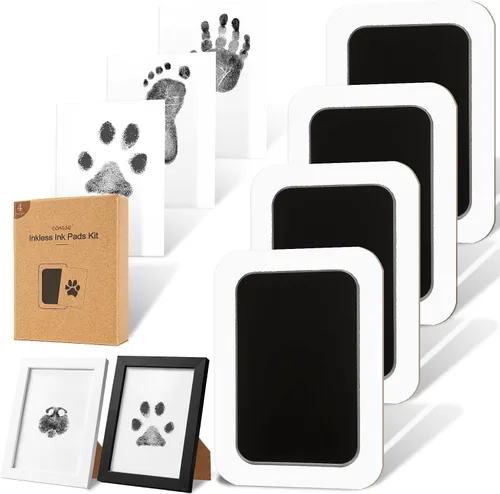 Vista 16 de Kit de huellas sin tinta para perros, gatos y bebés, kit de huellas de manos de bebé y nariz de perro de tacto limpio, kit de huellas de perro sin