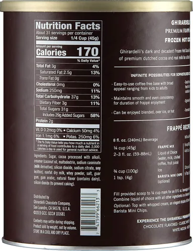 Vista 4 de Ghirardelli Chocolate Caliente Congelado en Lata, 3.12 Libras (Paquete de 1)