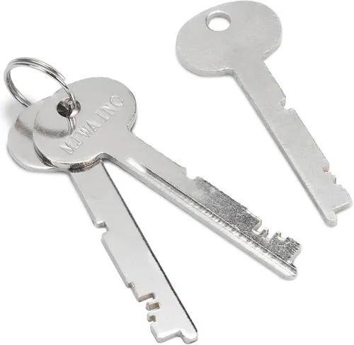 Vista 4 de Winbest Caja fuerte de acero con doble llave para dinero en efectivo y caída, 12 x 9 x 6 pulgadas