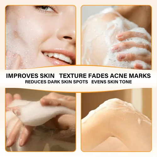 Vista 3 de Barras de jabón de ácido kójico de cúrcuma, removedor de manchas oscuras para rostro y cuerpo, barra de jabón de cúrcuma para iluminar e hidratar