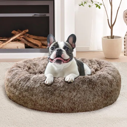 Vista 44 de JOLLYVOGUE Cama Calmante para Perros Pequeños - Cama para Perros Pequeños Lavable en Forma de Dona de 23 Pulgadas para Gatitos y Cachorros, Camas