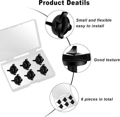 Vista 3 de AIEX Tornillos para casco de motocicleta, 6 piezas de tornillos para visera de casco de motocicleta, accesorios para casco (negro)