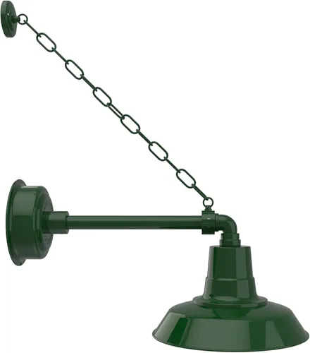 Cocoweb Luz LED para estación de servicio de cuello de cisne de calidad de 12 pulgadas en verde vintage, luz de plumón de casa de granja, brazo