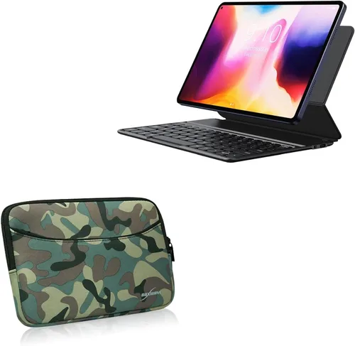 BoxWave Funda compatible con Chuwi HiPad Pro - Traje de camuflaje con bolsillo, bolsillo de neopreno con cremallera para almacenamiento