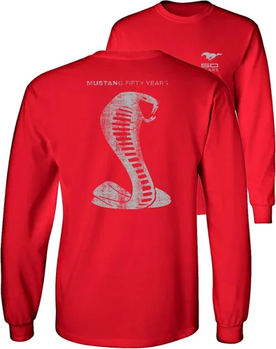 MUSTANG 50 AÑOS FORD 50 SHELBY GRIS SERPIENTE CAMISETA MANGA LARGA F & B